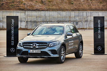 Image showing Kiev, Ukraine - OCTOBER 10, 2015: Mercedes Benz star experience. The series of test drives