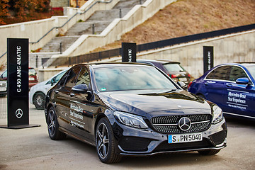 Image showing Kiev, Ukraine - OCTOBER 10, 2015: Mercedes Benz star experience. The series of test drives