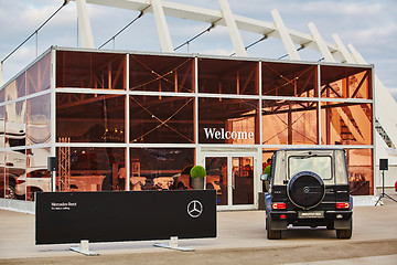 Image showing Kiev, Ukraine - OCTOBER 10, 2015: Mercedes Benz star experience. The series of test drives