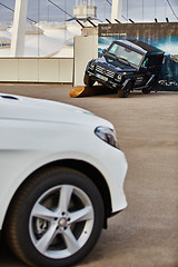 Image showing Kiev, Ukraine - OCTOBER 10, 2015: Mercedes Benz star experience. The interesting series of test drives