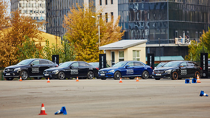 Image showing Kiev, Ukraine - OCTOBER 10, 2015: Mercedes Benz star experience. The series of test drives