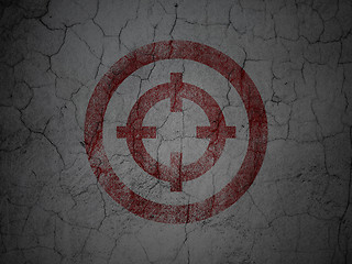 Image showing Finance concept: Target on grunge wall background