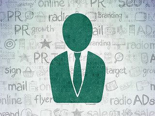Image showing Advertising concept: Business Man on Digital Paper background