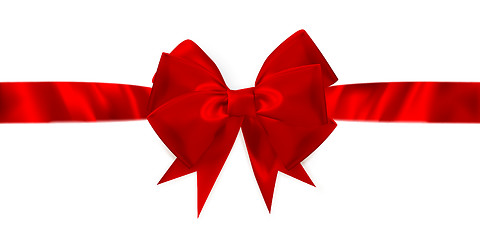 Image showing Red gift bow and ribbon. EPS 10