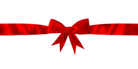 Image showing Red ribbon with bow. EPS 10