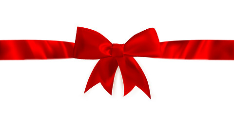 Image showing Red gift bow and ribbon. EPS 10