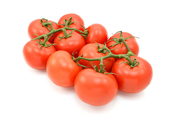 Image showing Red tomatoes on the vine