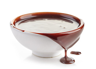 Image showing Bowl of chocolate sauce