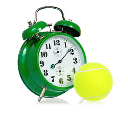 Image showing Clock with tennis ball