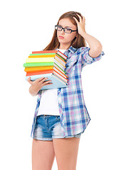 Image showing Girl with books