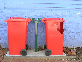 Image showing red bins