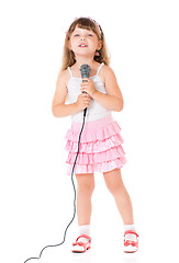 Image showing Girl with microphone