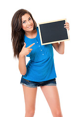 Image showing Girl with blackboard