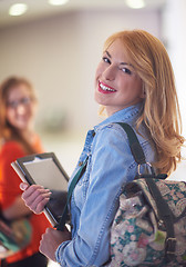 Image showing student girl with tablet computer