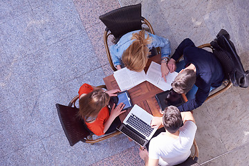 Image showing students group working on school  project  together