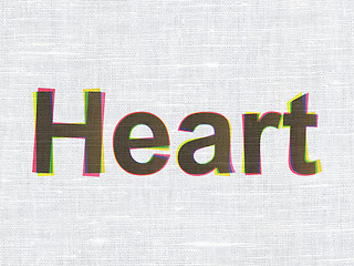 Image showing Healthcare concept: Heart on fabric texture background