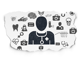 Image showing Medicine concept: Doctor on Torn Paper background