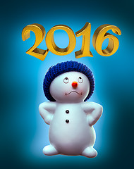 Image showing Snowman and 2016