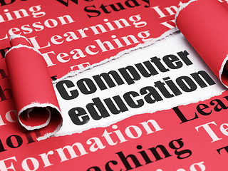 Image showing Education concept: black text Computer Education under the piece of  torn paper