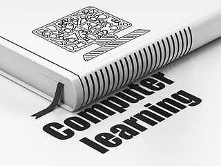 Image showing Studying concept: book Computer Pc, Computer Learning on white background