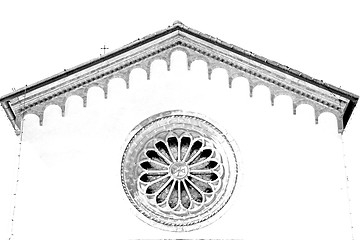 Image showing antique contruction in italy europe marble and rose window the w