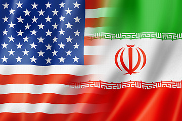 Image showing USA and Iran flag