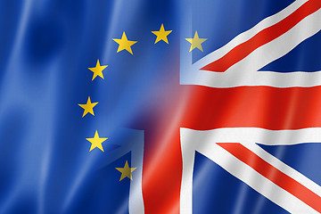 Image showing Europe and UK flag