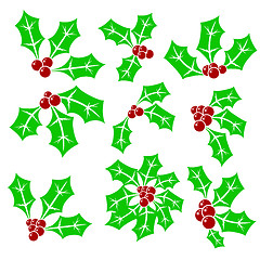 Image showing Set of Holly Berry Icons