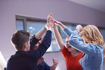 Image showing happy students celebrate