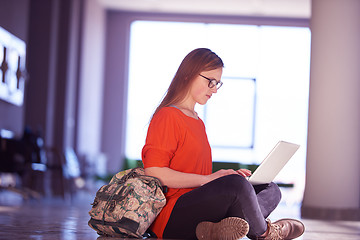 Image showing student girl with laptop computer