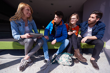 Image showing students group standing together as team