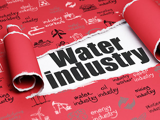 Image showing Industry concept: black text Water Industry under the piece of  torn paper