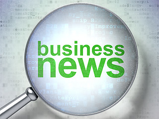 Image showing News concept: Business News with optical glass