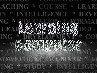 Image showing Learning concept: Learning Computer in grunge dark room