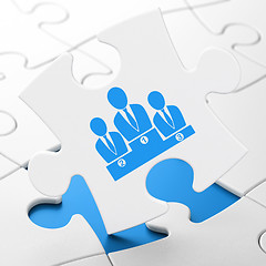 Image showing Business concept: Business Team on puzzle background