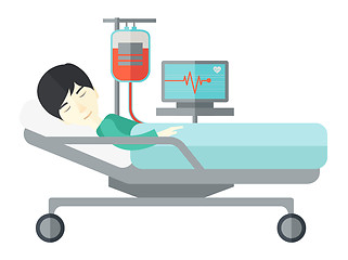 Image showing Patient lying in bed.