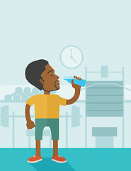 Image showing Man drinking water.