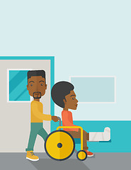 Image showing Patient in wheelchair.