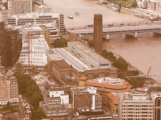 Image showing Retro looking Aerial view of London