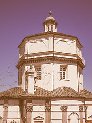 Image showing Retro looking Monte Cappuccini church in Turin