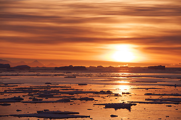 Image showing Sunset in Antarctica