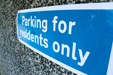 Image showing Parking for Residents Only