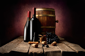 Image showing Wine and corkscrew