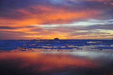 Image showing Sunset in Antarctica