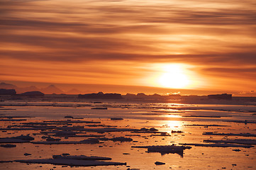 Image showing Sunset in Antarctica