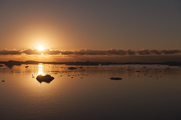 Image showing Sunset in Antarctica