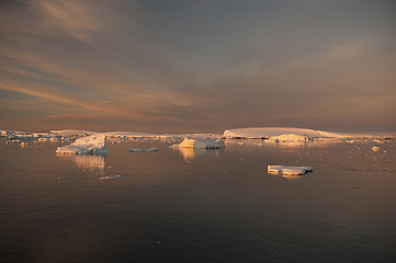 Image showing Sunset in Antarctica