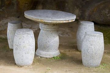 Image showing Stone Table and Chairs