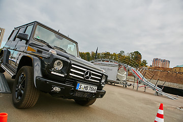 Image showing Kiev, Ukraine - OCTOBER 10, 2015: Mercedes Benz star experience. The interesting series of test drives