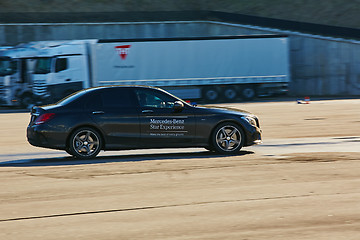 Image showing Kiev, Ukraine - OCTOBER 10, 2015: Mercedes Benz star experience. The series of test drives